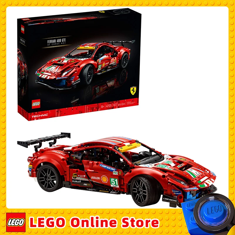 Конструктор LEGO &amp Technic Ferrari 488 GTE AF Racing #51 42125 г. сделайте верную версию известного