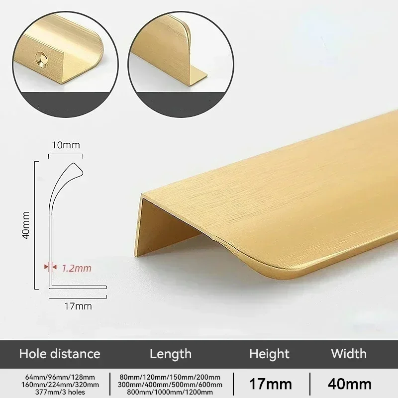 

Скрытые ручки шкафа, ручки для кухонного шкафа, ручки для ящиков, ручки из алюминиевого сплава для мебели, длинные мебельные ручки, фурнитура