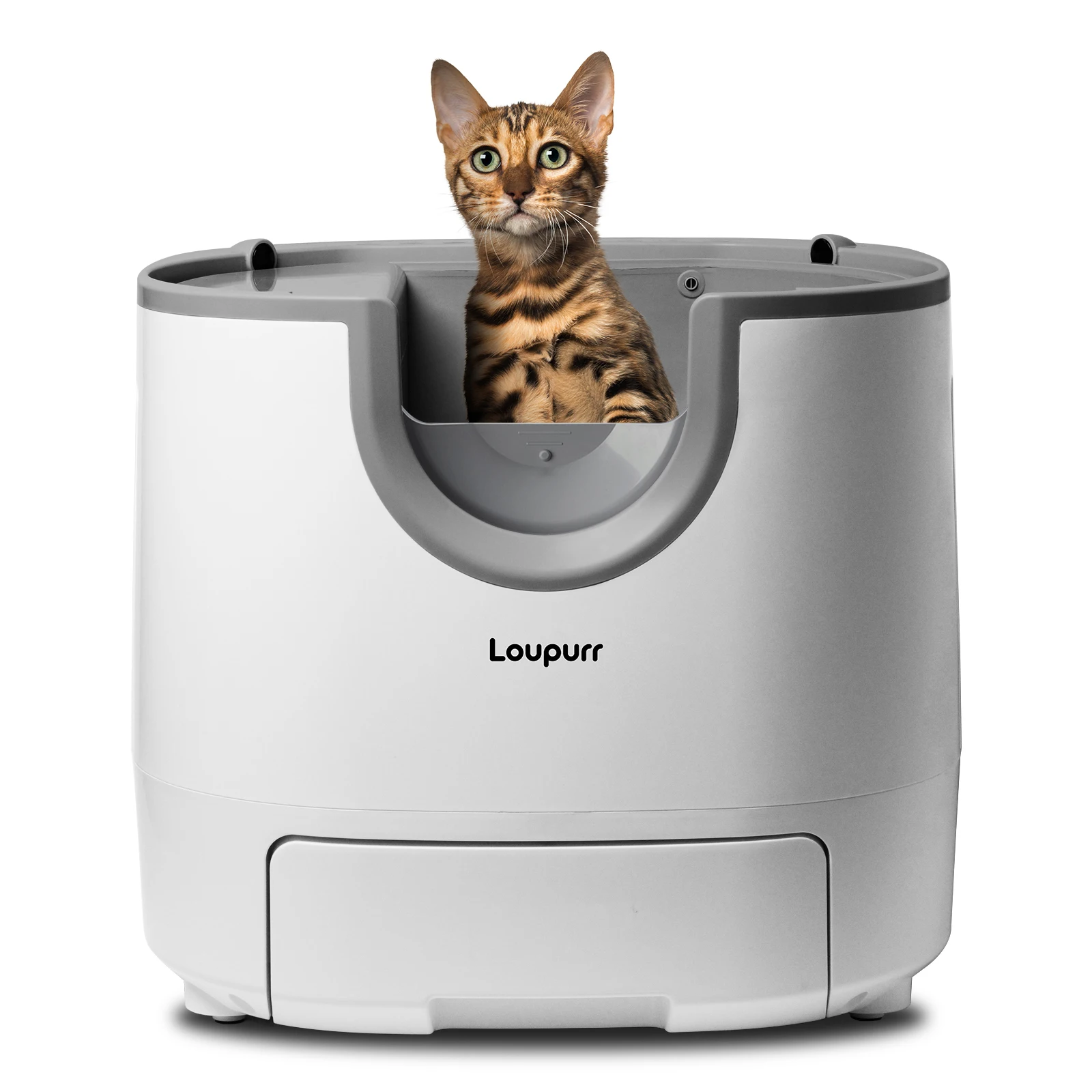 L1 Open-Top Automatic Cat Litter Box Self-Cleaning, Easy Maintenance with Multi Safety Sensors, Large Capacity, Includes Trash B