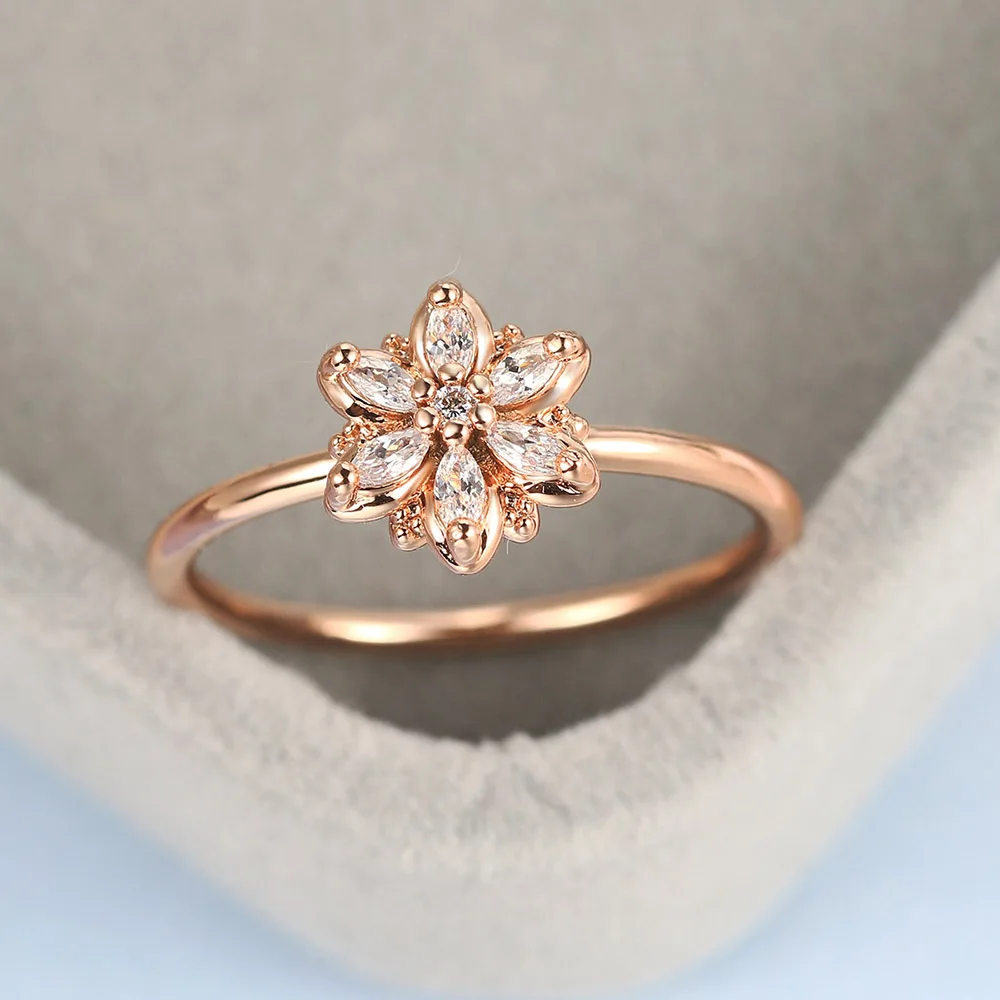 Кольца на палец с блестящими цветами для женщин и девушек романтическое кольцо