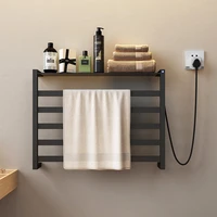 bathroom heated towel rail with shelf wall mounted towel dryer rack electric towel radiator smart bathroom fittings white