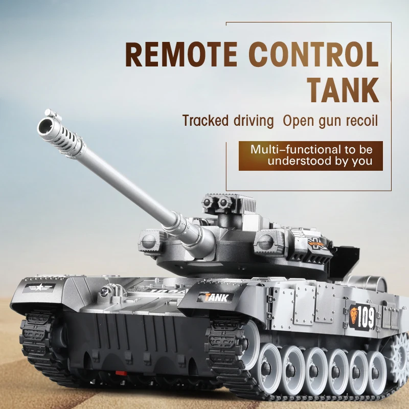 

RC Tank 2.4G 7CH Remote Control Crawler Tank shoot Radio Controlled War Tanks Tiger M1 Leopard Toys for Boys Children's Gifts