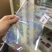 holographic iridescent transparent pvc film vinyl meteor shower pattern faux leather fabric for bow bag diy materials 30135cm