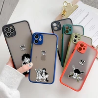 matte phone case for iphone apple 13 12 11 xr xs x 6 6s 7 8 pro plus max mini skin feel cases fundas anime one piece cute luffy