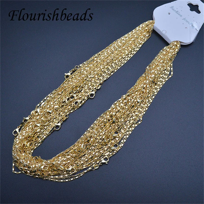 10pcs/lot 17.7inches 45CM New Style Nickel Free Anti Fading Gold Color 2mm Thick Link Chain  Necklace Chains for Jewelry Making