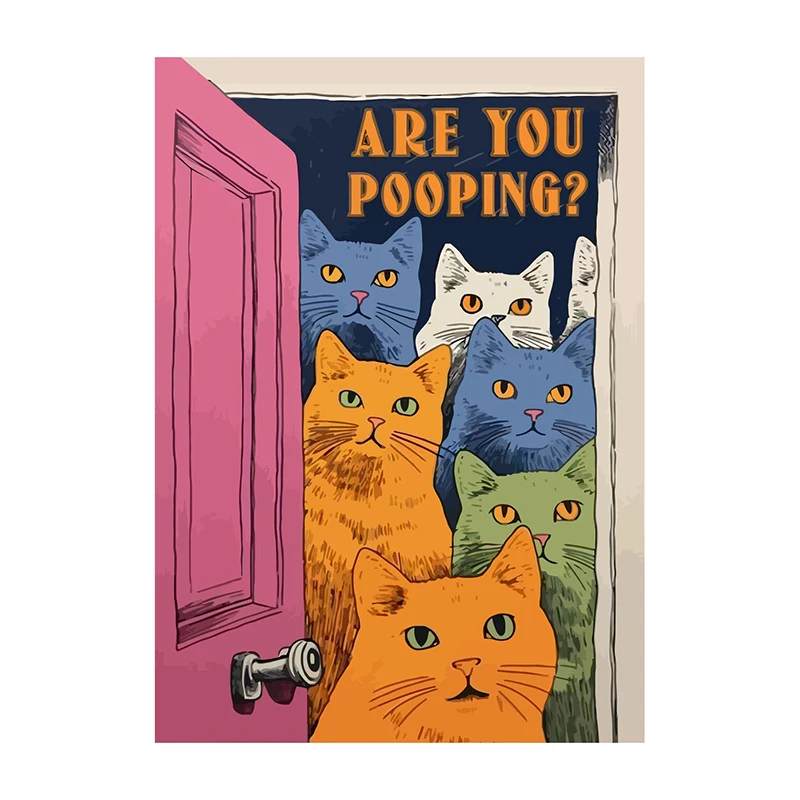 

Плакат "Are You Pooping" черный кот