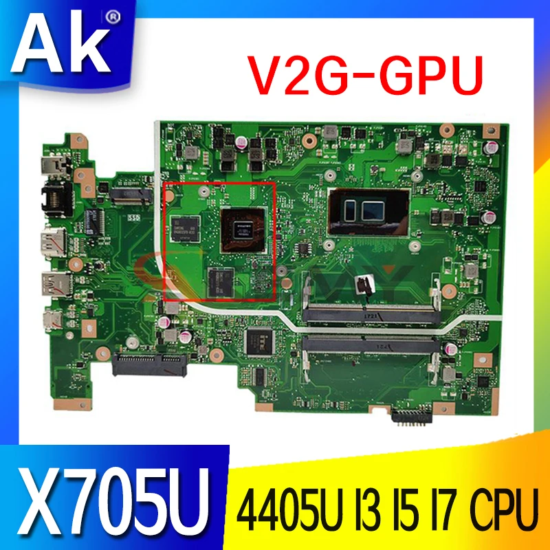 

X705UQ mainboard 4405U I3 I5 I7 CPU V2G-GPU For ASUS X705UV X705UB X705UN X705UW X750U X705UN Laptop motherboard