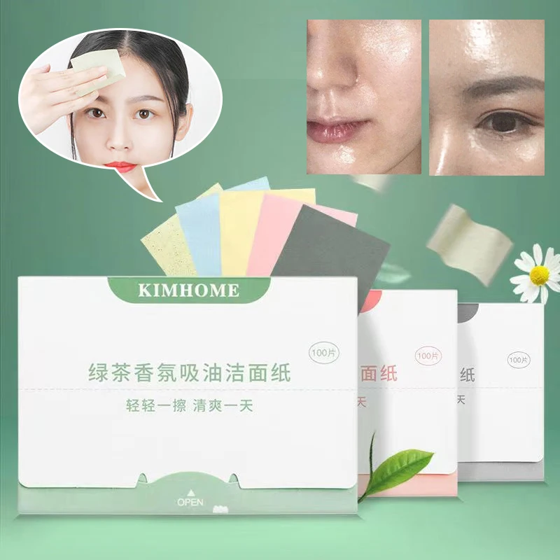 

100Sheets Face Oil Blotting Paper Portable Matting Face Wipes Face Cleanser Tissue Oil Control Oil-absorbing Face Cleaning Tools