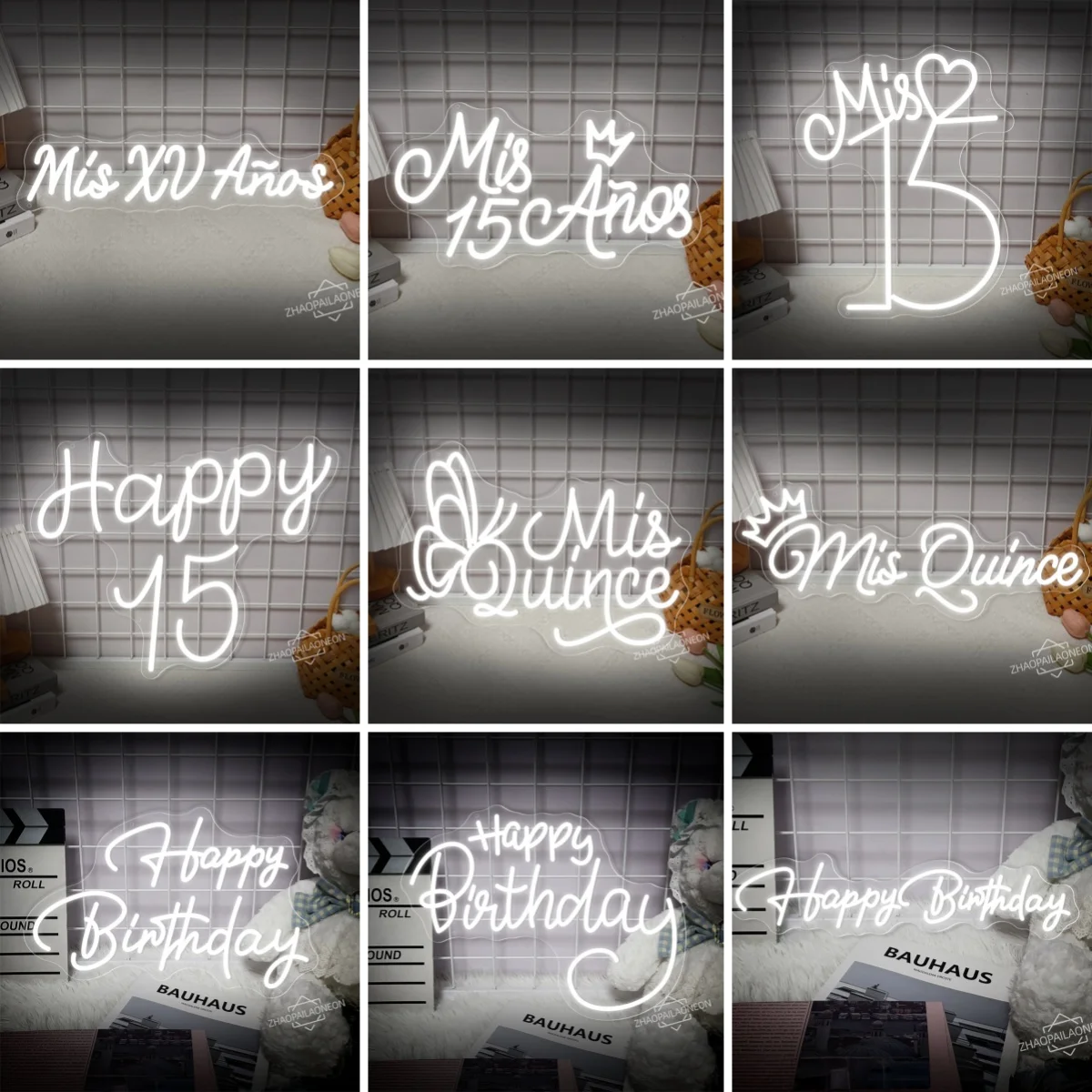 Неоновая вывеска с днем рождения Mis 15 Anos настенный декор переключатель