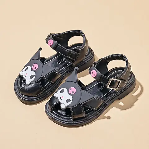 Сандалии hello kitty kuromi для девочек, Новинка лета 2024, детская обувь принцессы на мягкой подошве, пляжная обувь для больших девочек