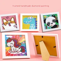 framed diamond painting childrens diy handmade resin diamond stickers embroidery painting with wood frame kindergarten gift