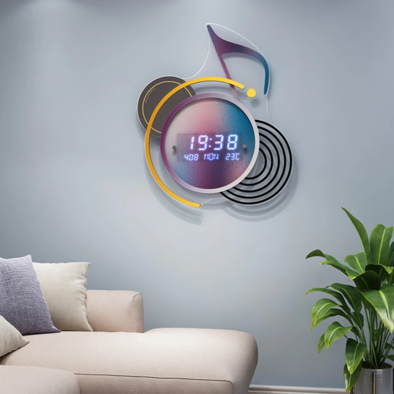 

Acrylic Electronic Wall Clock with Temperature Week Time Calendar Modern Creative Living Room Kitchen Decor Wall Hanging Watch