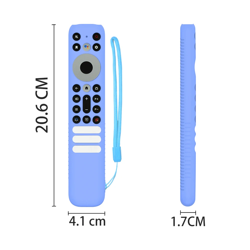 Silicone Remote Control Cover Case with Lanyard Anti Slip Television Remote Cover All Inclusive for TCL RC902V FMR1 Voice Remote images - 6