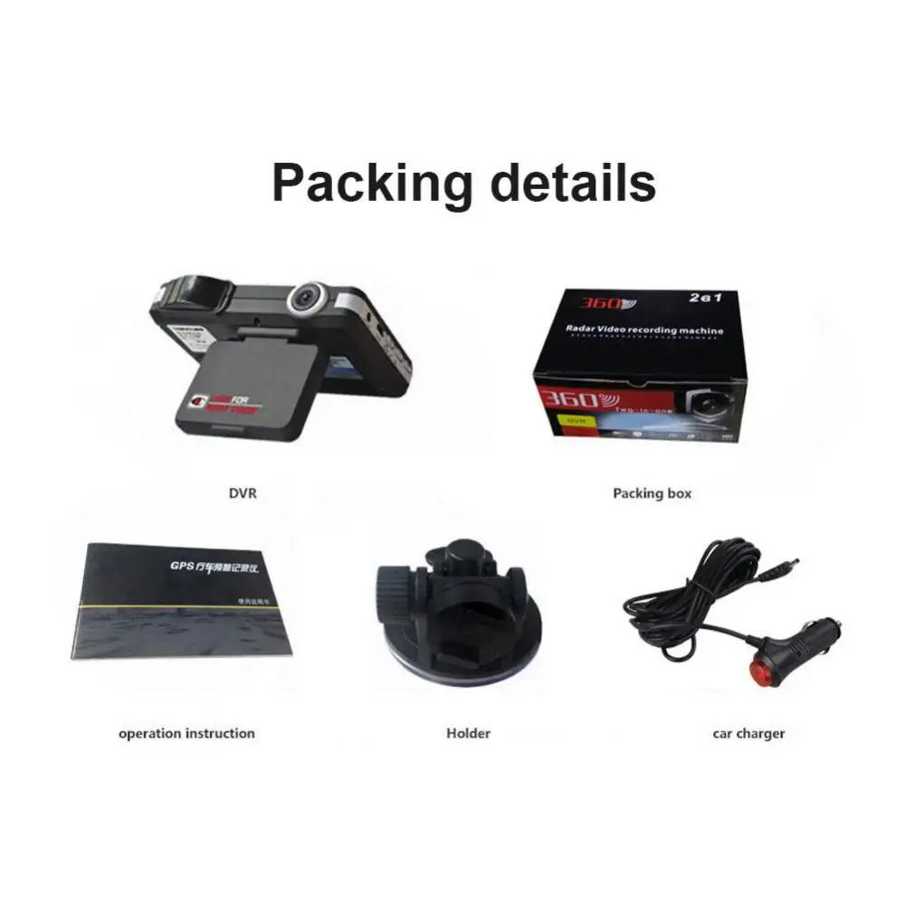 

140 градусов широкоугольный Автомобильный регистратор мобильный 2 в 1 электронная собака автомобильные аксессуары Предупреждение детектор рекордер большая емкость