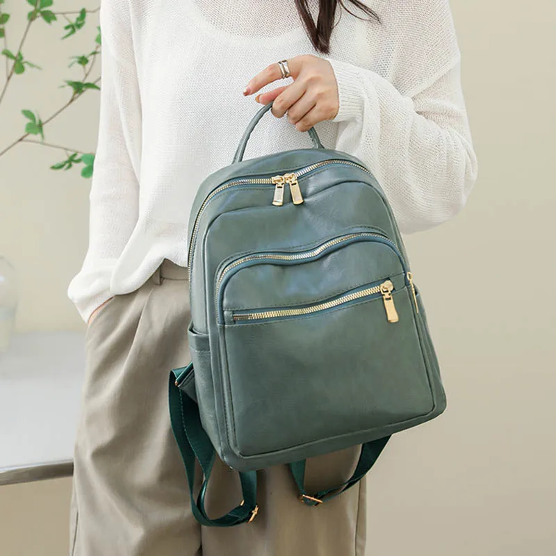 

Women's Backpack Backpack For Women 2022 Retro Luxury Women's Soft Leather Bag New Fashion Large Capacity PU Back pack