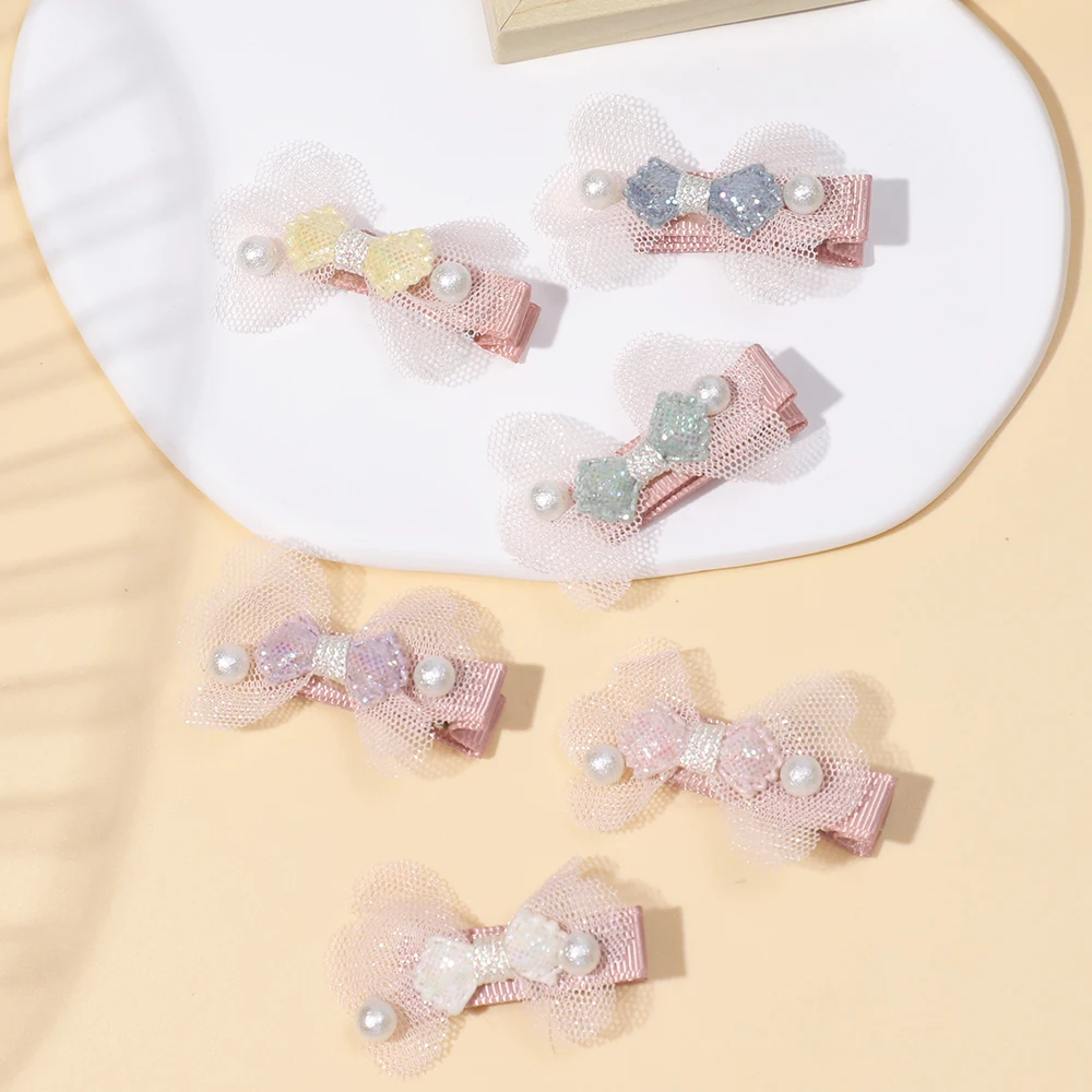 Зажимы типа крокодил для девочек заколки волос маленькие двойные банты Детские