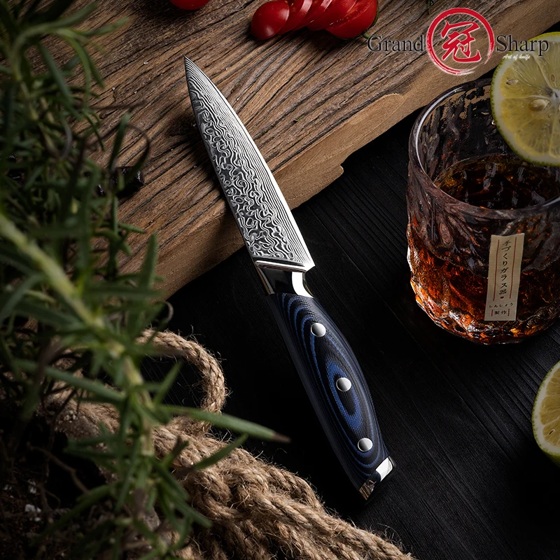 5-дюймовый универсальный нож GRANDSHARP 67 слоев японский дамасский кухонный