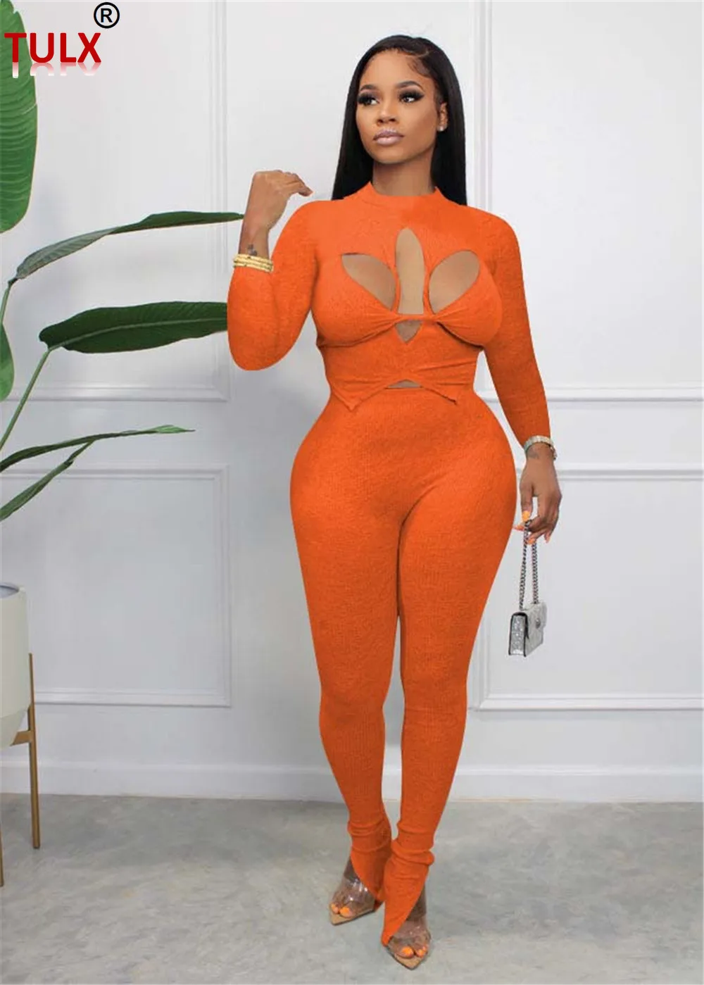 

Женский комплект из двух предметов, пуловер с длинным рукавом и брюки, однотонный спортивный костюм, Осень-зима 2023