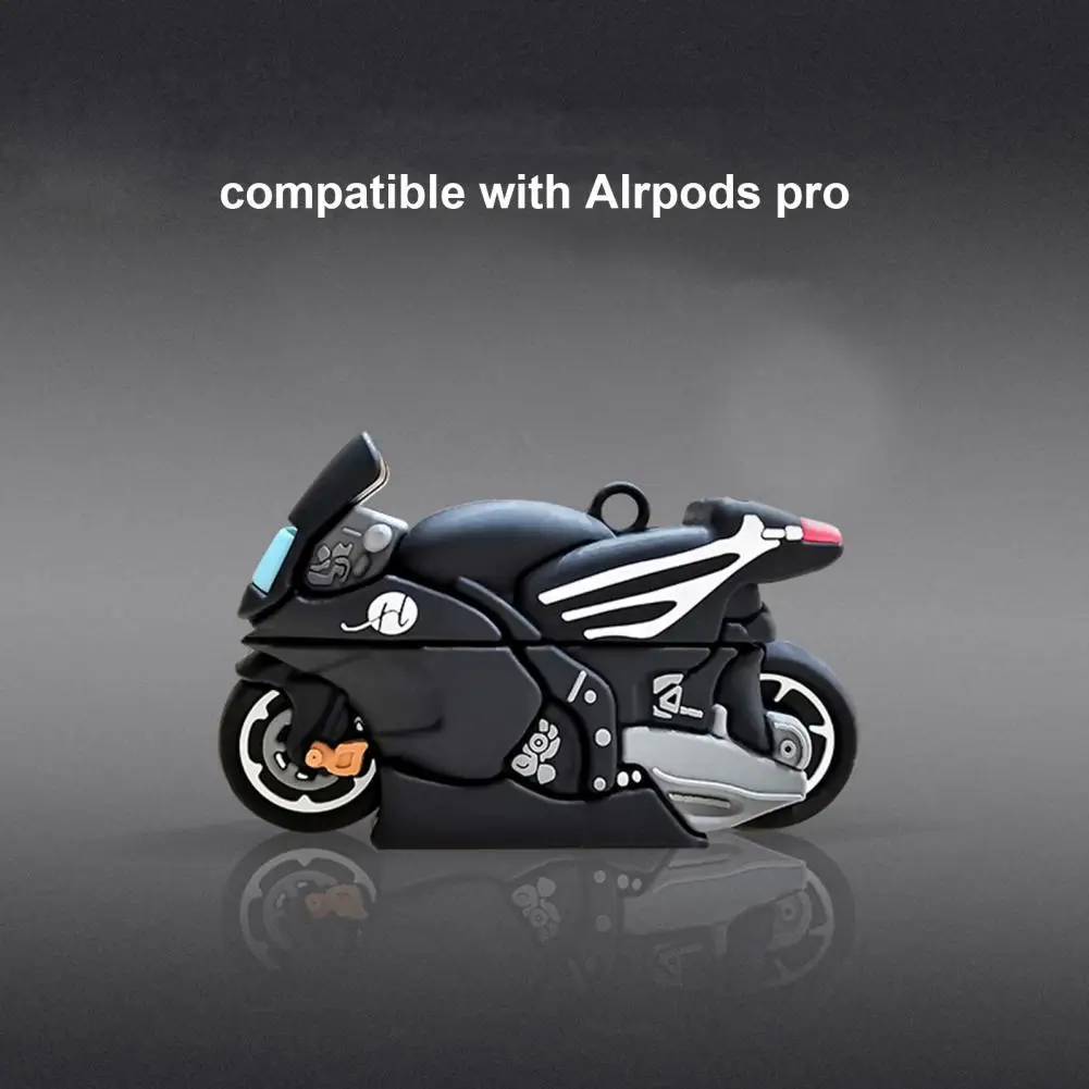 

Earphone Case Luminous Shockproof Silicone 3D Motorcycle Bluetooth-compatible Headphone Cover Protector for AirPods 1/2/3/Pro