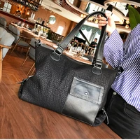 black fashion bag female large size 40cm sheepskin genuine leather women handbag tote travel crossbody bag high quality hand bag