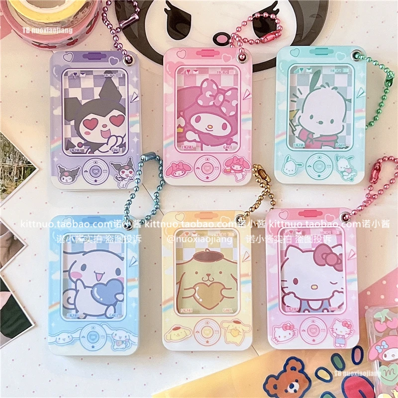 

Acrylic Kawaii Sanrios Keychain Charms Cartoon Kuromi Cinnamoroll My Melody Photo Clips Backpack Decorations Charms