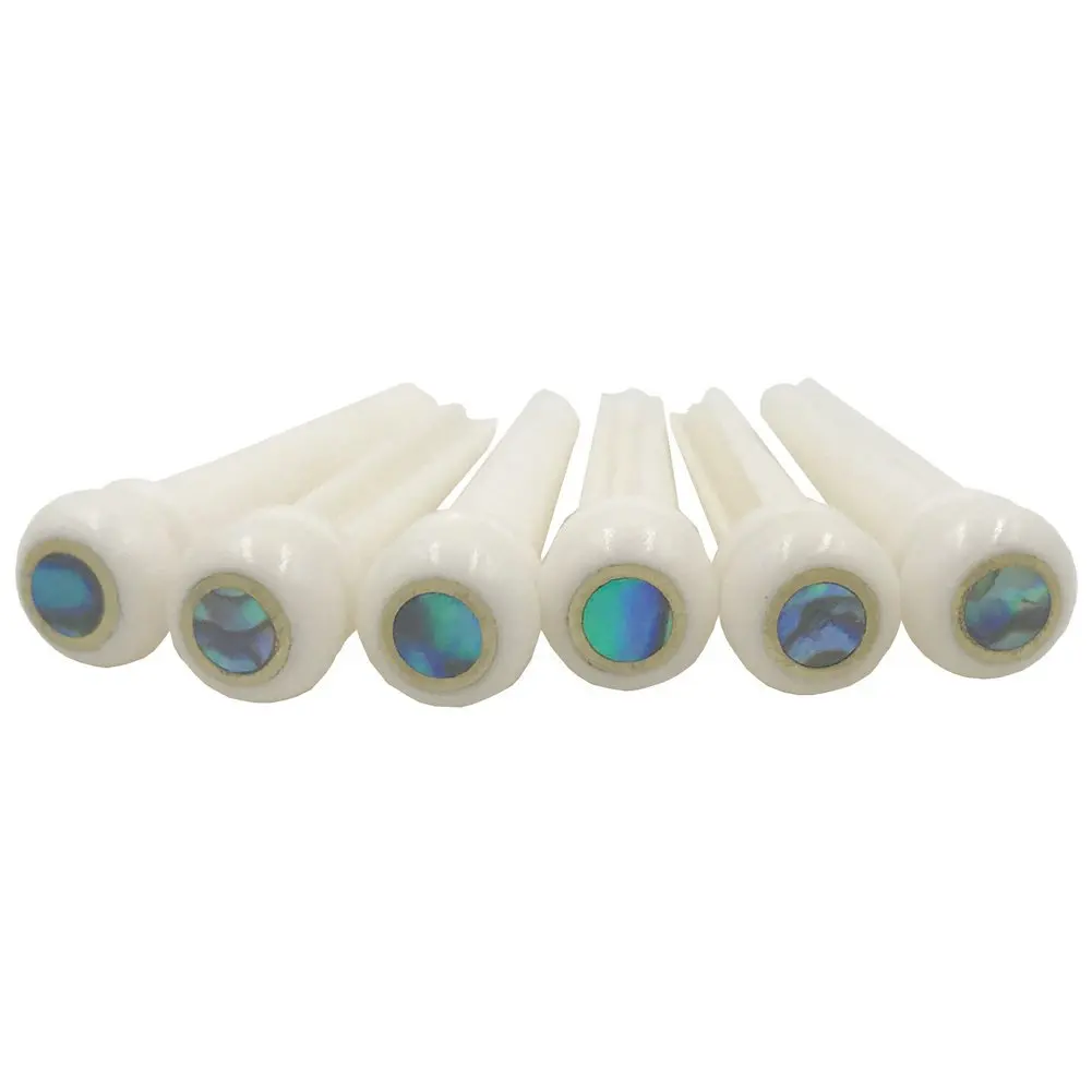 

Guitar Bone Bridge Pins with 5.3mm Position Abanlone Dot for Acoustic Guitar Parts Replacement