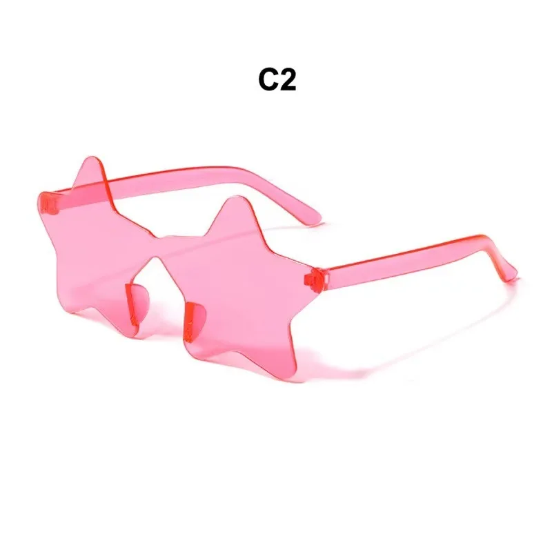 

2023 new jelly candy color pentagram star sunglasses ladies -free sunglasses men and women without sunglasses