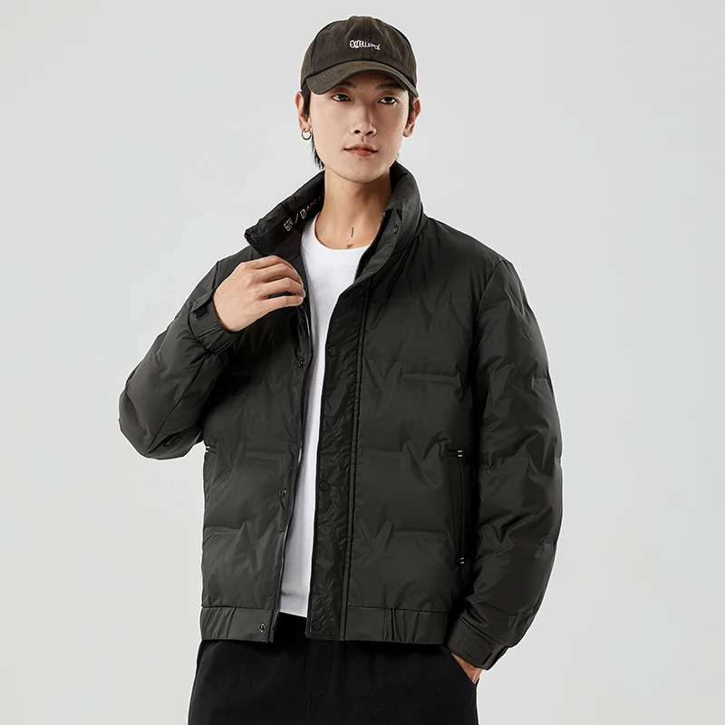 Негабаритный Пуховик С Воротником-стойкой Повседневный Хлопковый Кардиган