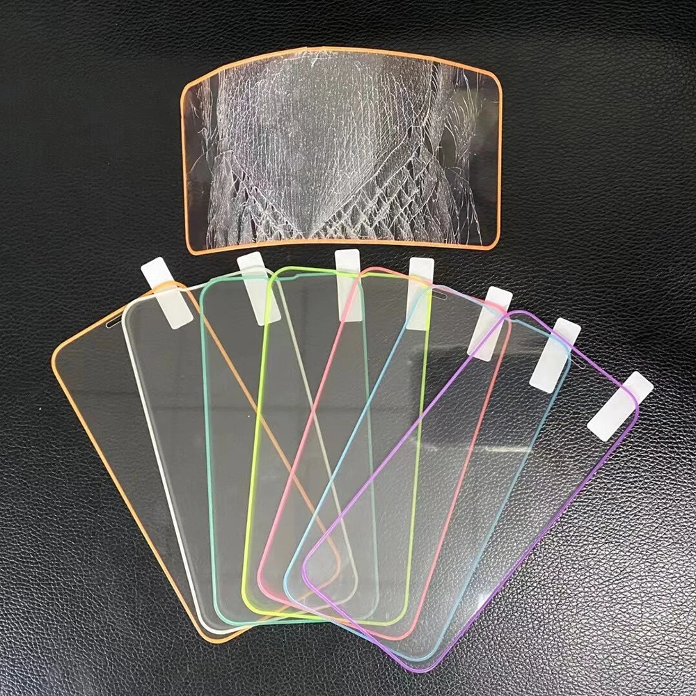 

Colour Luminous Screen Protectors For IPhone 12 11 14 Pro Max 13 Mini XR X XS 7 8 Plus Glowing Tempered Glass Protective Film