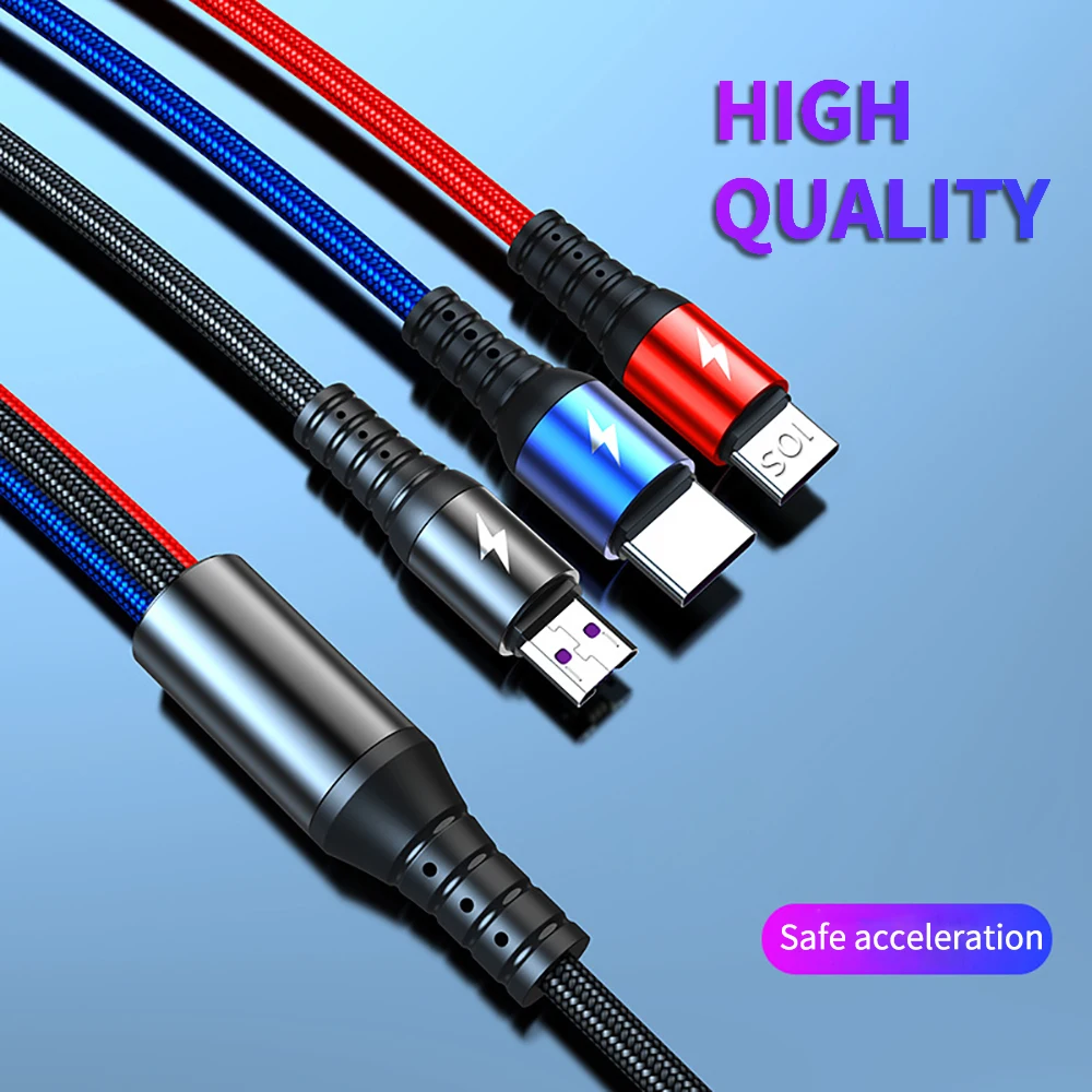 Cabo de carregamento 3 em 1 зарядное устройство xiaomi type c смартфоны Зарядное устройство для Iphone 11 Зарядное устройство для Iphone Аксессуары для мобильных телефонов Кабель USB C Аксессуары для Iphone 12 Pro Max