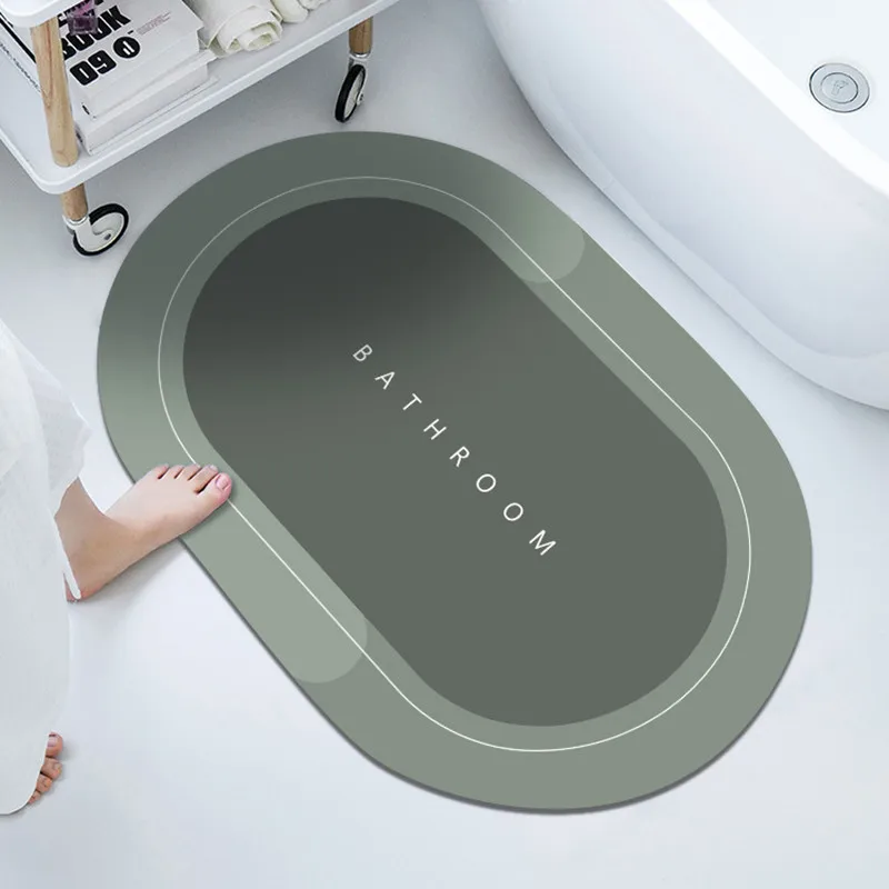 

Water Absorbent Bath Mat Easy To Clean Bathroom Rug Napa Skin Alfombras Para Baño Quick Dry Floor Mats Doormat Kitchen Carpet