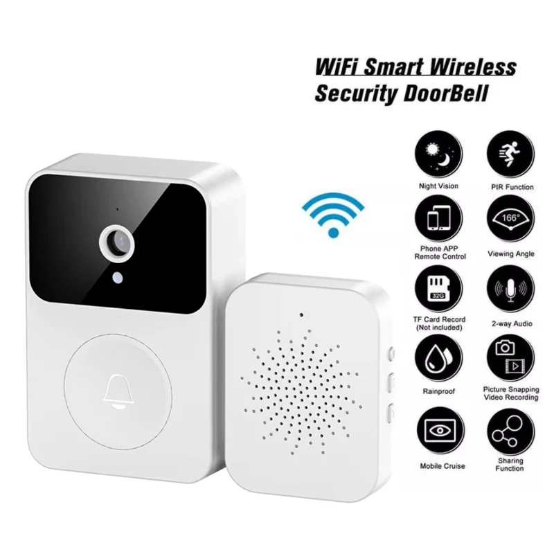 Видеодомофон для умного дома Wi-Fi телефон дверной звонок камера 1080P HD безопасность