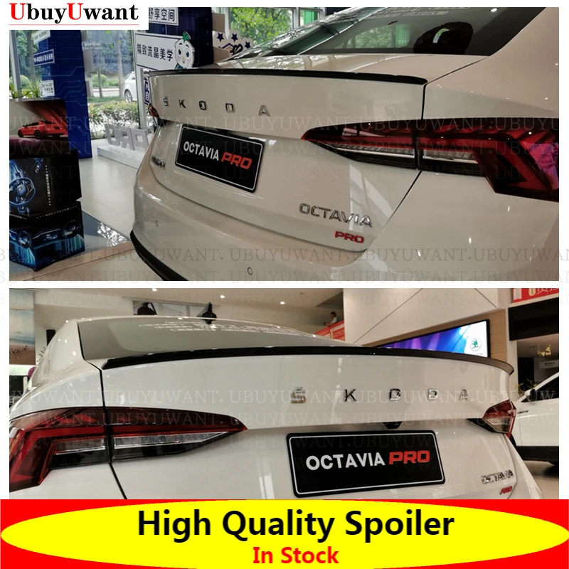 

For Octavia Spoiler ABS Material Car Rear Wing Primer Color Rear Spoiler For Volkswagen Skoda Octavia Spoiler 2020-2021