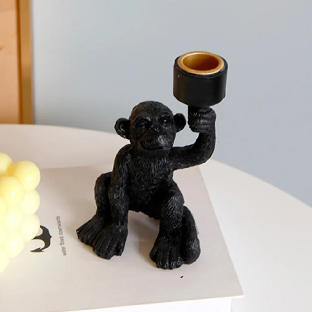 

Set Holder Decorative Candlestick Artware Resin Monkey Holders Figure House Decorations Home