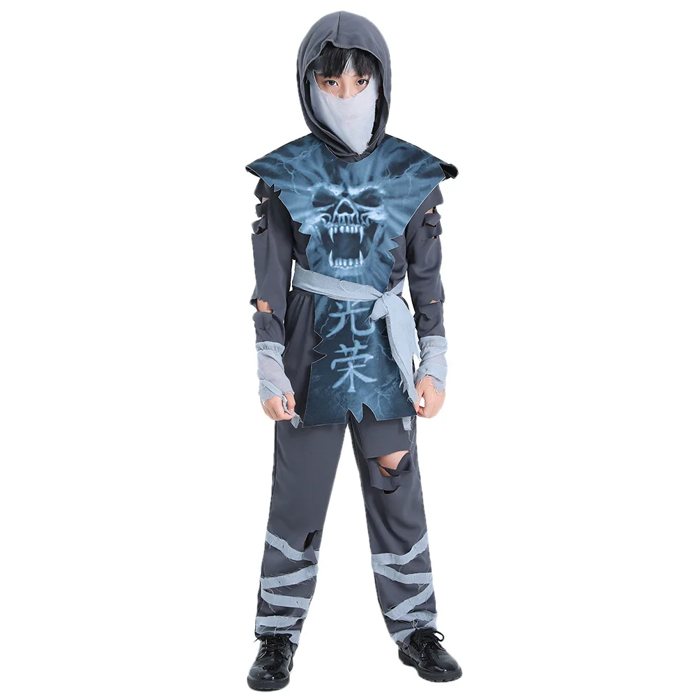 Scary Zombie Ninja Costume Cosplay Halloween Costume for Kids