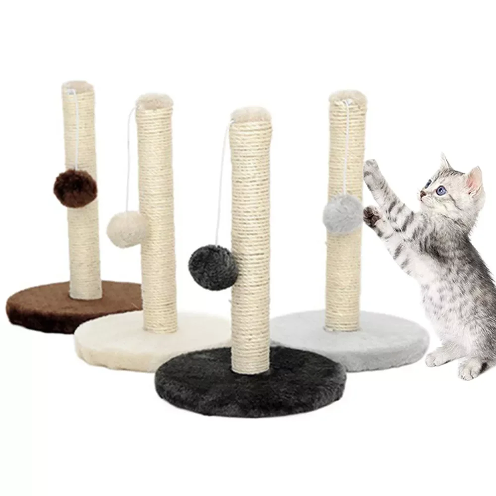 

2022New Sisal Rope Cat Scraper Scratching Post Kitten Pet Jumping Tower Toy with Ball Cats Sofa Protector Climbing Tree Scratche