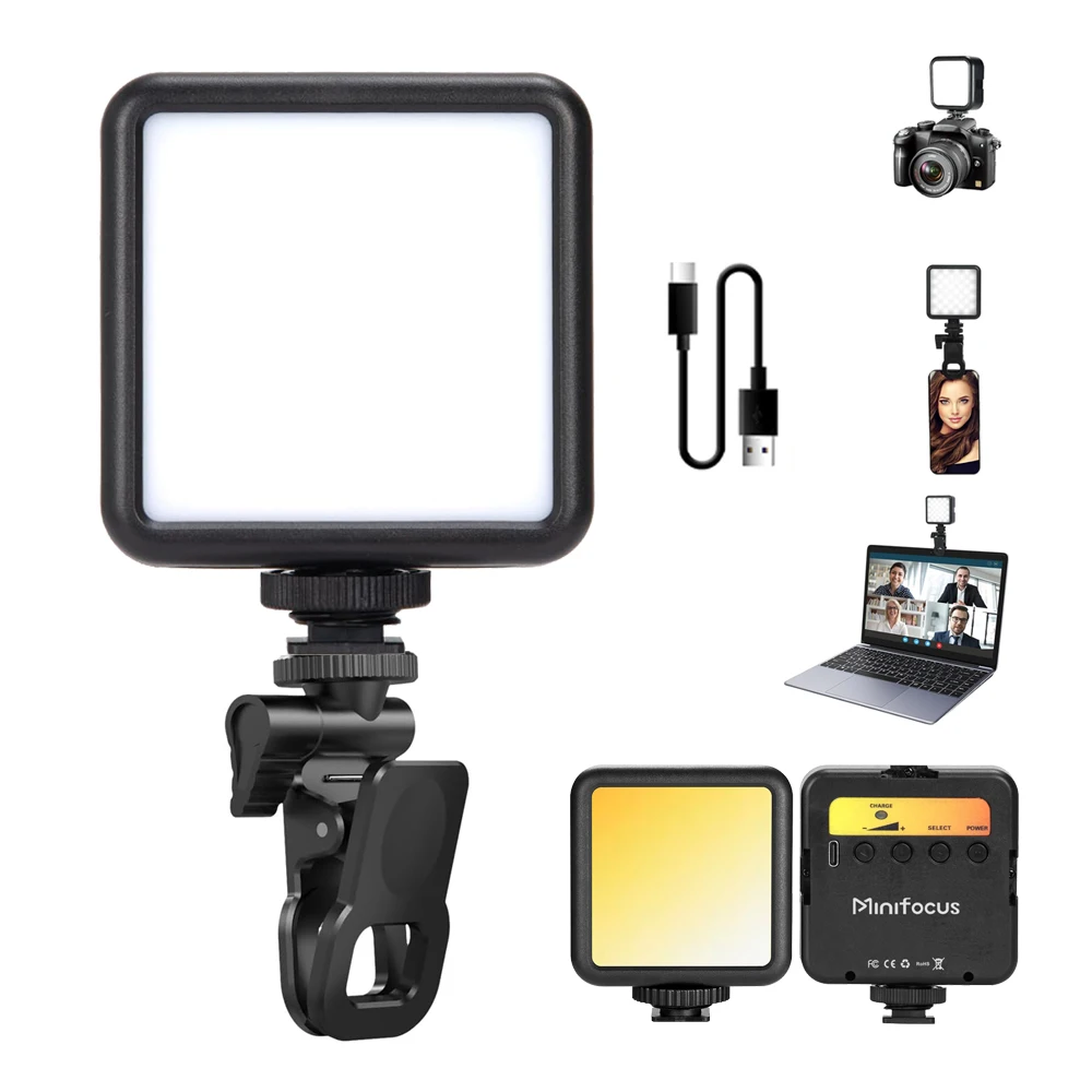 Портативная светодиодная лампа для селфи DSLR GoPro Vlog 2500K-7000K