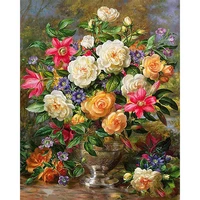 flower in vase diy embroidery 14ct 25ct 28ct cross stitch kits craft needlework set printed canvas cotton thread home