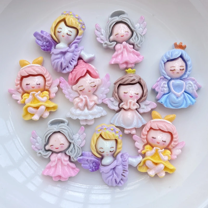 10/20 шт. Hars Kawaii мультфильм Engel Meisje Flatback Steen Interieur Bruges Fee Beeldje Plakboek Diy Accessoires Ambachten