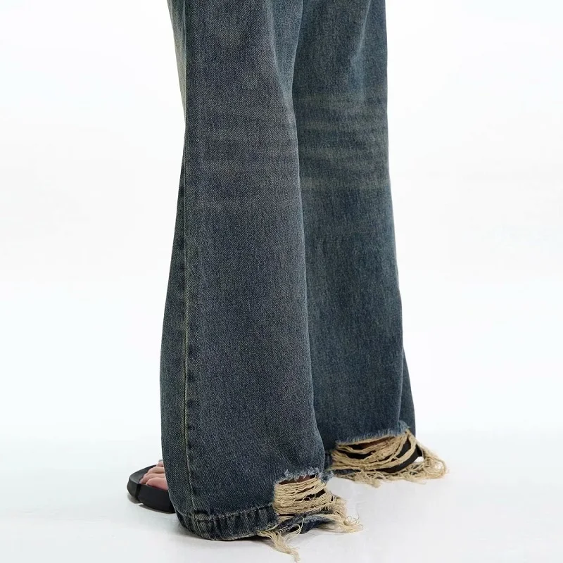 Y2k Американские винтажные джинсы Мужские осенние потертые старые свободные