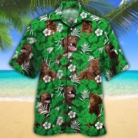 chesapeake bay retriever green floral pattern 3d all over printed hawaiian shirt mens for womens harajuku casual shirt unisex