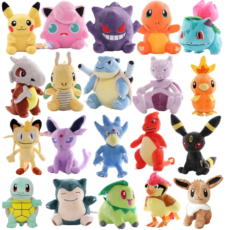 

TAKARA TOMY 16-25cm Pokemon Series Plush Toys Pikachu Charmander Eevee Classic Anime Cartoon Stuffed Doll for Children Gift