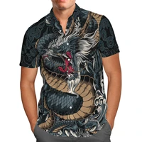dragon shirts for men 3d printed fashion animal short sleeve tops loose v neck oversized mens shirt vintage man dragon clothing