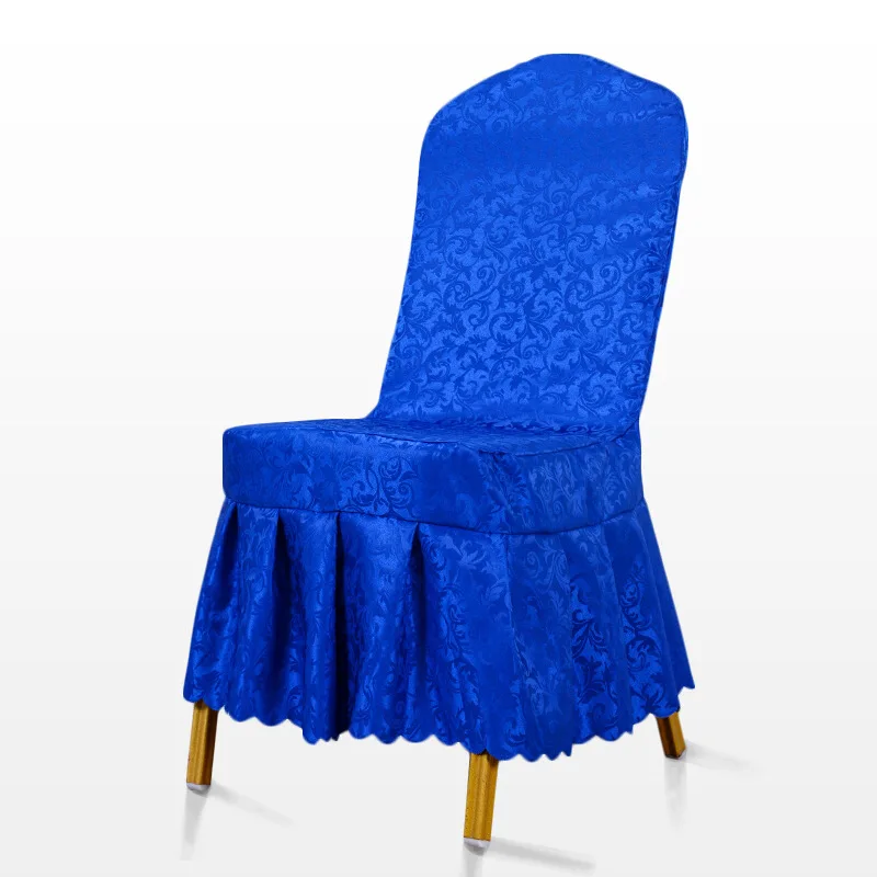 

1PC modern simple general hotel restaurant banquet wedding wedding dress pleated jacquard chair cover chair covers spandex