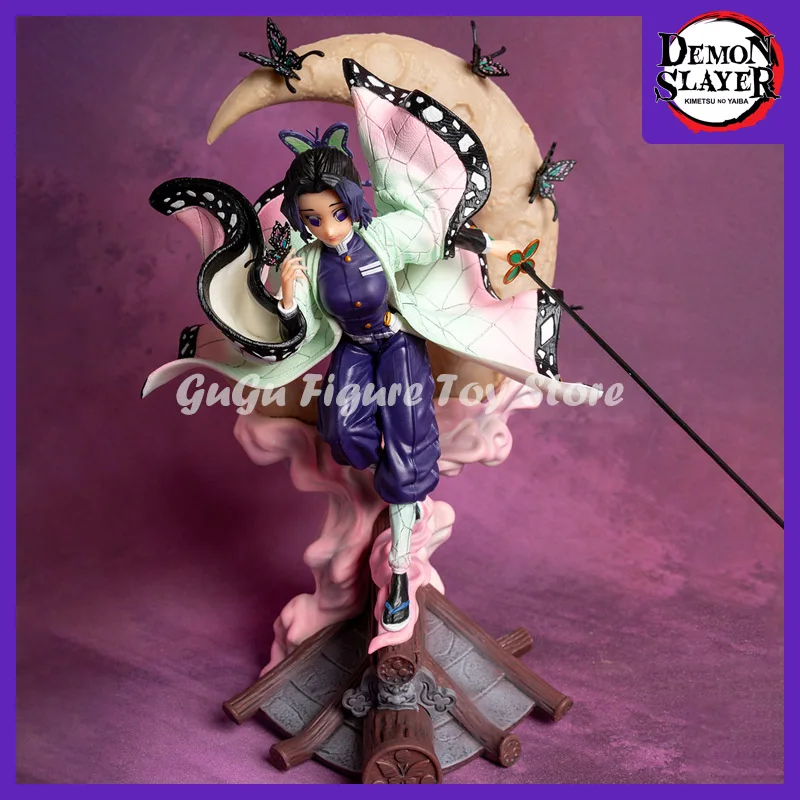 

28cm Demon Slayer Shinobu Anime Figure With Light Kimetsu No Yaiba Action Figurine PVC Statue Model Collection Decor Toys Gift
