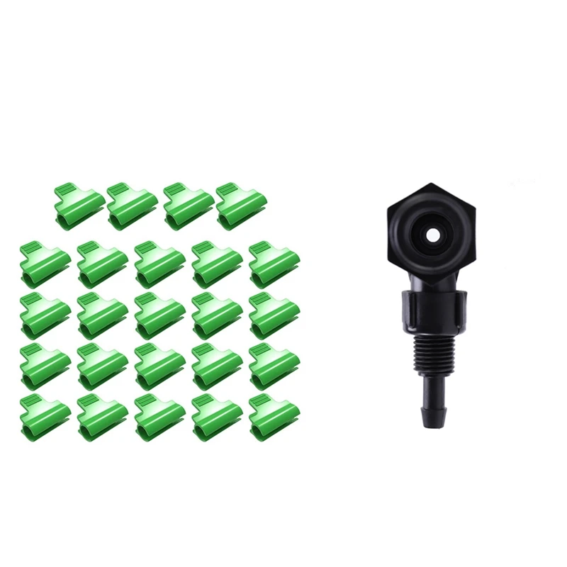 

1 Pcs (G1/2) Thread Irrigation Drip Device Venturi Fertilizer Injector & 24 Pcs Greenhouse Clamps Film Row Net Rod Clip