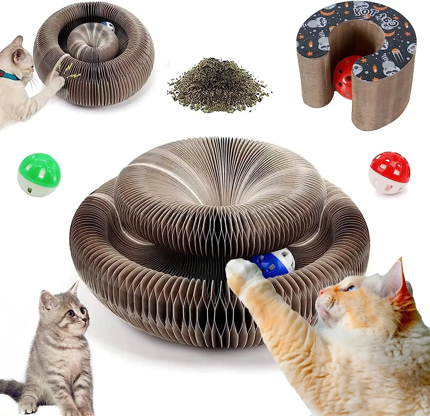 

Organ Cat Scratching Board, 1 Pcs Rascador para Gatos con Campanas, Acordeón Rascador para Gatos, Plegable Rascador para Gatos,