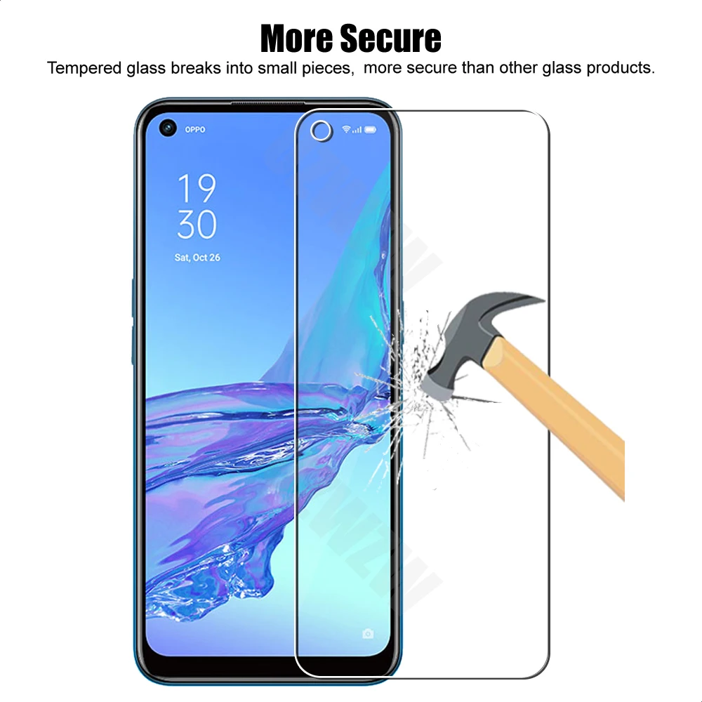 For Oppo A53 / A53s Explosion Proof 2.5D 0.26mm Tempered Glass Screen Protectors Protective Guard Film HD Clear