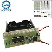 3 pcs voice control led module kit water light cd4017 colorful fun electronic production teaching soldering practice kit
