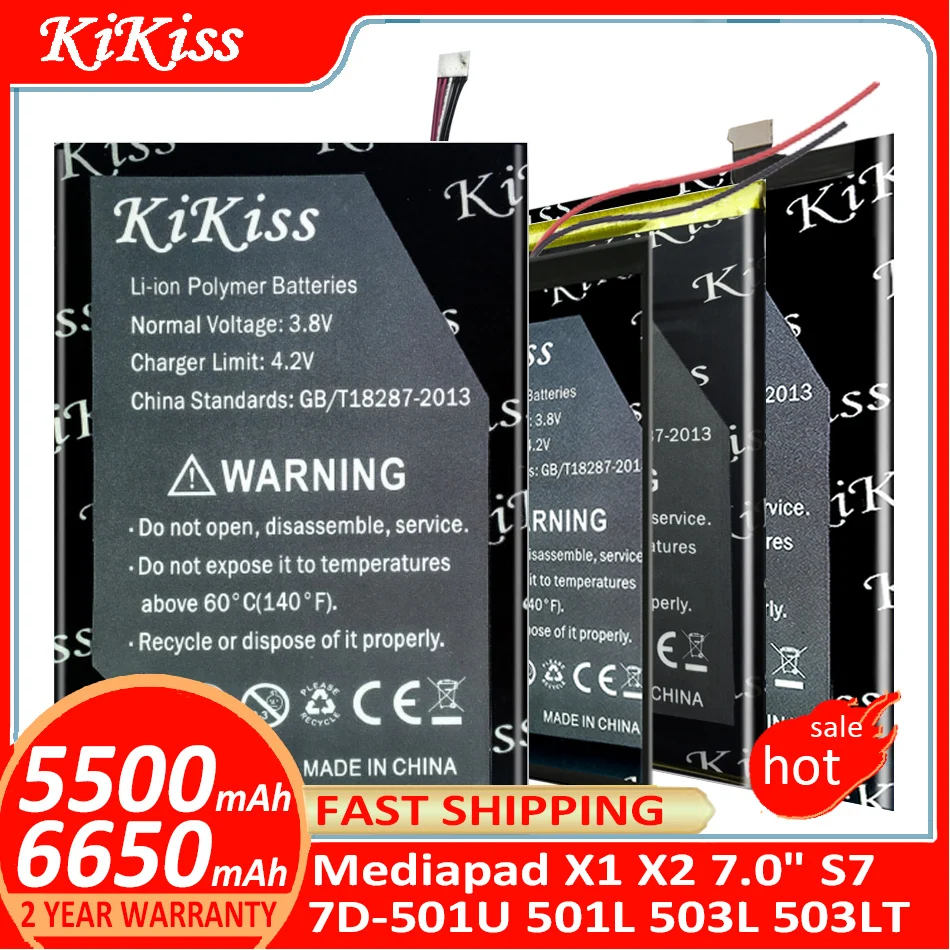 

KiKiss Battery For Huawei Mediapad X1 X2 7.0" S7 7D-501U 501L 503L 503LT GEM-701L 702L/703L S7-601U/C/W 301W/U S31 Batterij